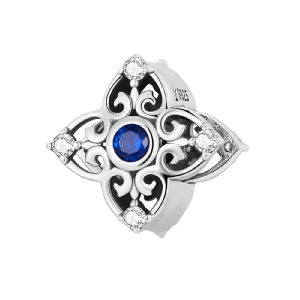 925 Silver Blue Diamond Charm